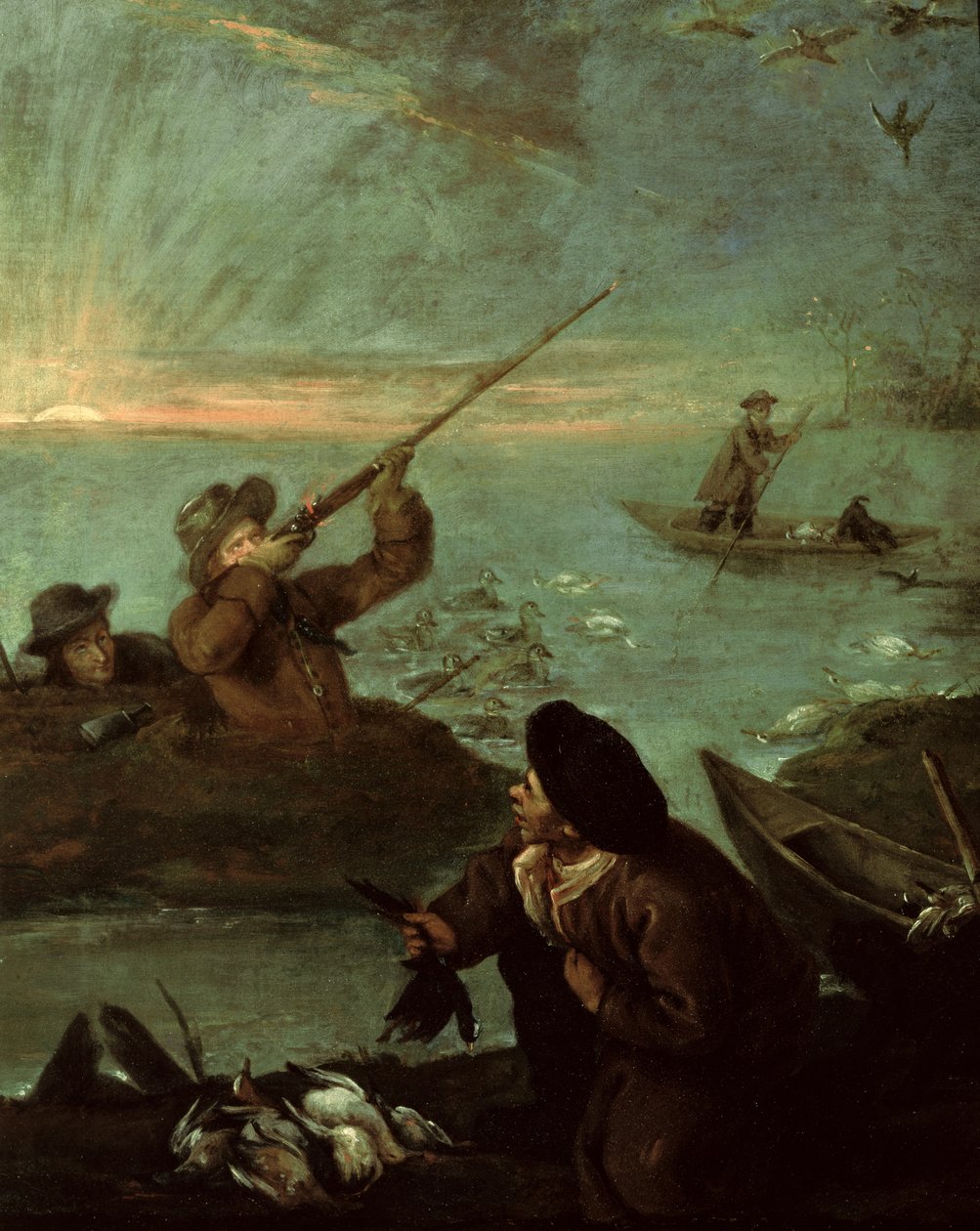 Łowcy strzelający do kaczek autorstwa Pietro Longhi
