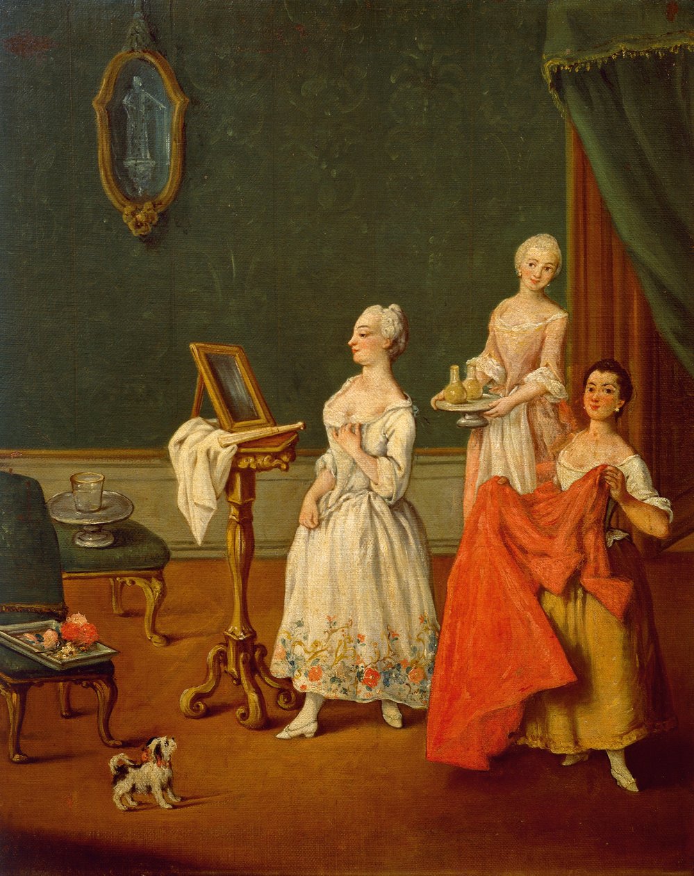 Dama w toalecie, Pietro Longhi (1701-1785), olej na płótnie, 61x50 cm autorstwa Pietro Longhi