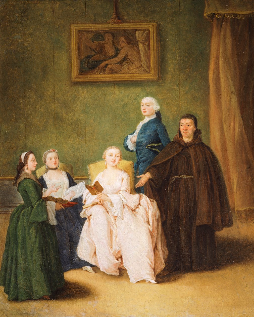 Wizyta mnicha, Pietro Longhi (1701-1785) autorstwa Pietro Longhi