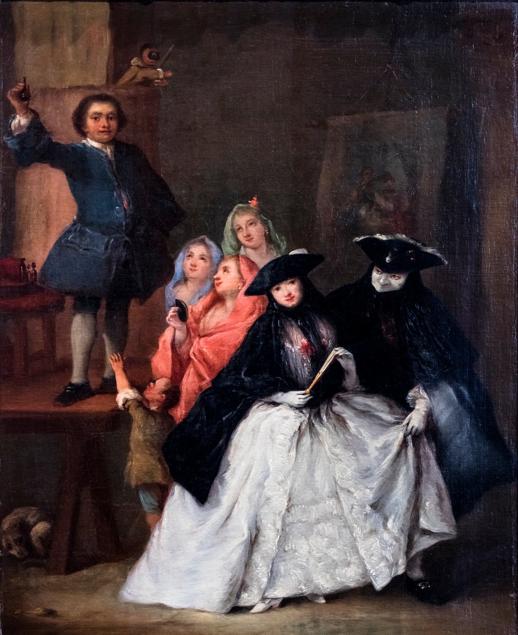 Szarlatan, ok. 1757 (olej na płótnie) autorstwa Pietro Longhi