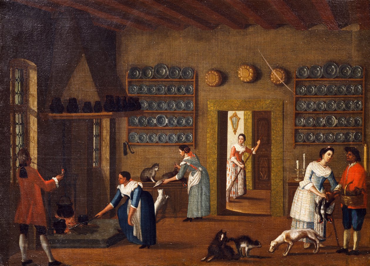 Kuchnia w willi ze szkoły Pietro Longhi autorstwa Pietro Longhi