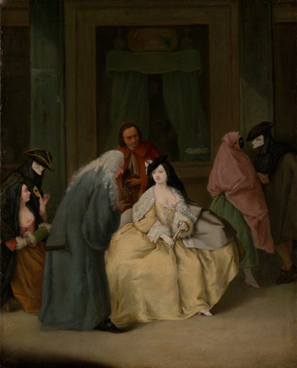 Spotkanie, ok. 1746 (olej na płótnie) autorstwa Pietro Longhi