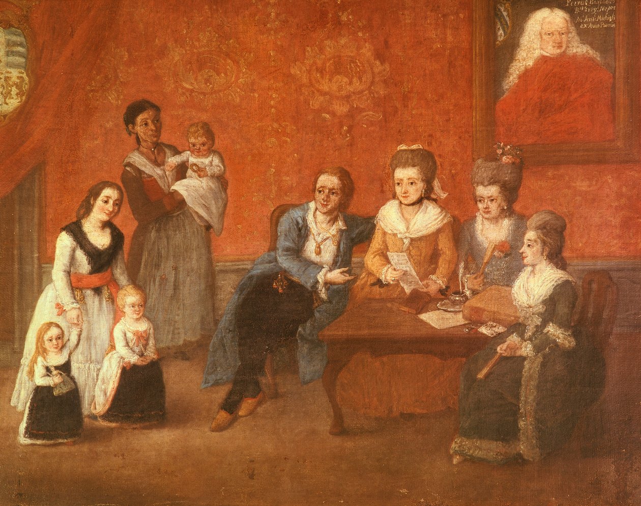 Rodzina Michiel, ok. 1780 (olej na płótnie) autorstwa Pietro Longhi