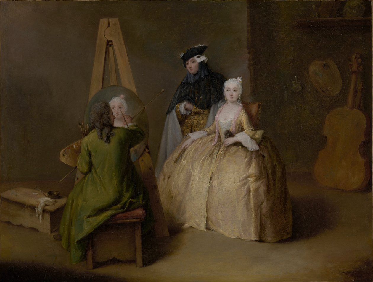 Malarz w swojej pracowni, ok. 1741-4 autorstwa Pietro Longhi
