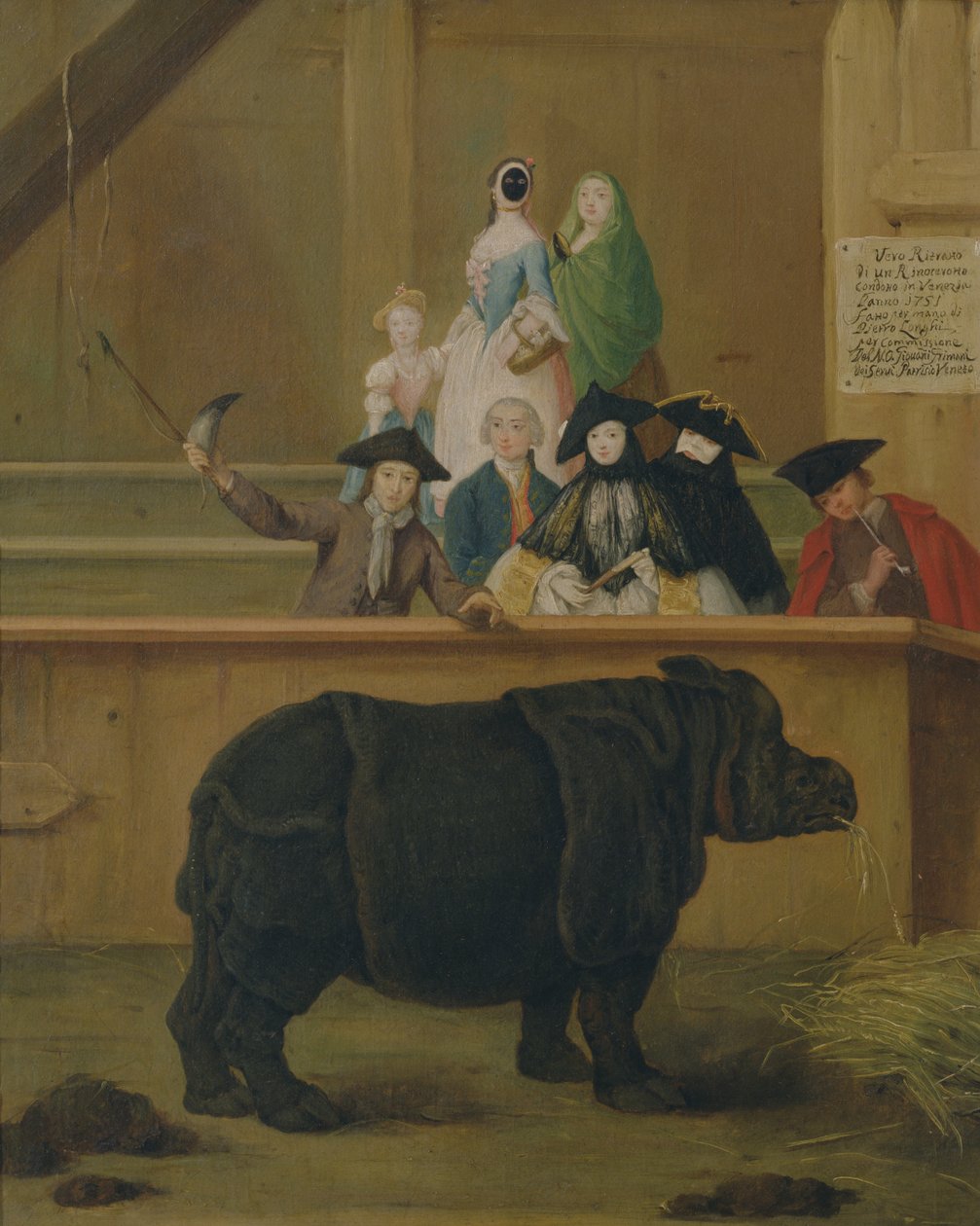 Nosorożec, 1751 autorstwa Pietro Longhi