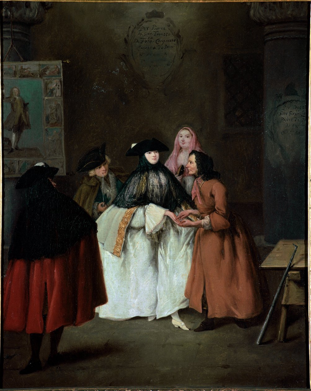 Wróżka (Wróżka) (Indowina) Obraz Pietro Longhi (1702-1785) 1752-1756 Przym. 62x50 cm Wenecja, Ca