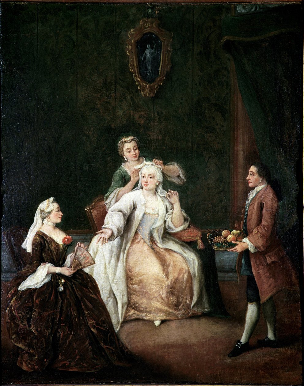 Fryzjer (Fryzjer) Obraz Pietro Longhi (1702-1785) ok. 1760 r. Dim 62x50 cm Wenecja, Ca 