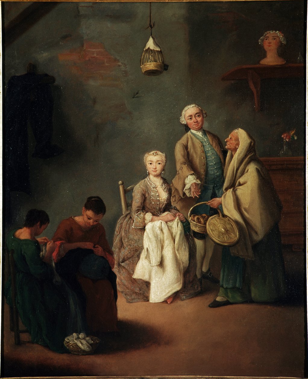 Szkoła pracy Malarstwo Pietro Longhi (1702-1785) 1752 Dim 62x50 cm Wenecja, Ca 