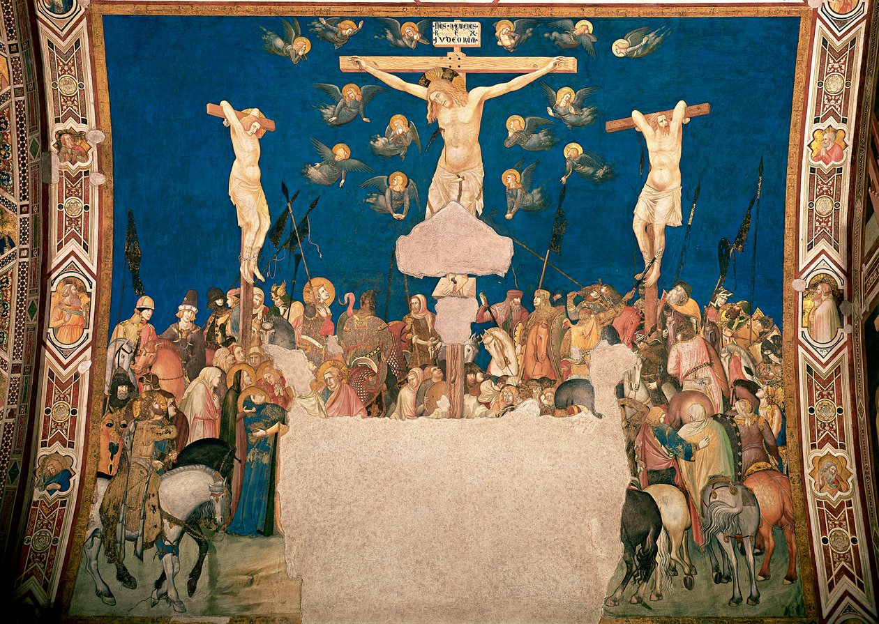 Fresk Ukrzyżowania Pietro Lorenzettiego (1280/5 ok.-1348) 1335-1340 Bazylika San Francesco, Kościół Dolny, Asyż autorstwa Pietro Lorenzetti