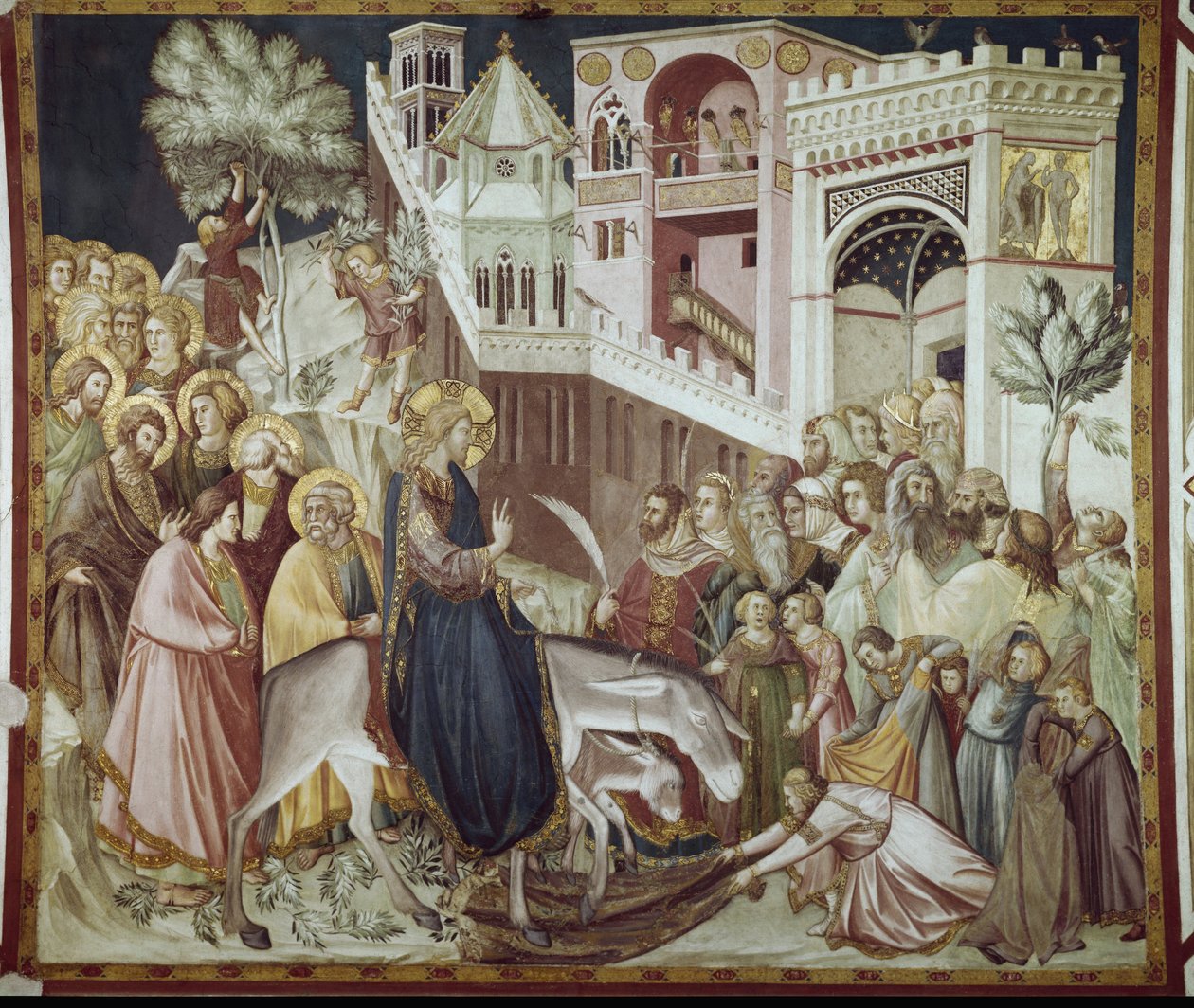 Wjazd Chrystusa do Jerozolimy - Fresk Pietro Lorenzetti (1280-1348) autorstwa Pietro Lorenzetti