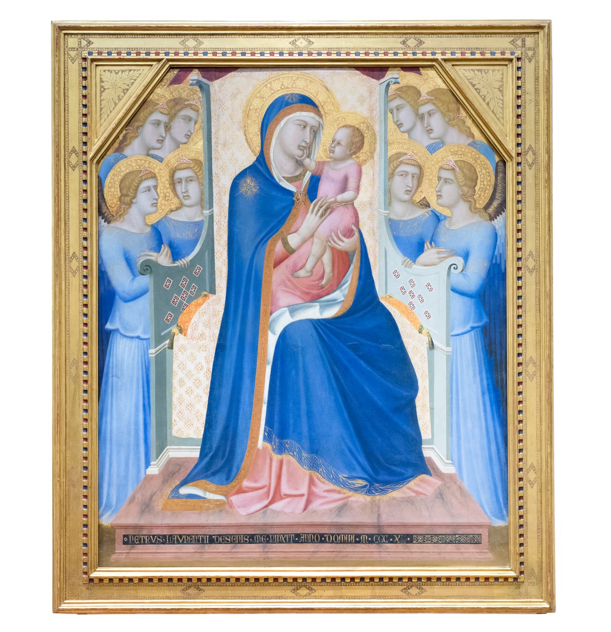 Madonna z Dzieciątkiem na tronie z ośmioma aniołami autorstwa Pietro Lorenzetti