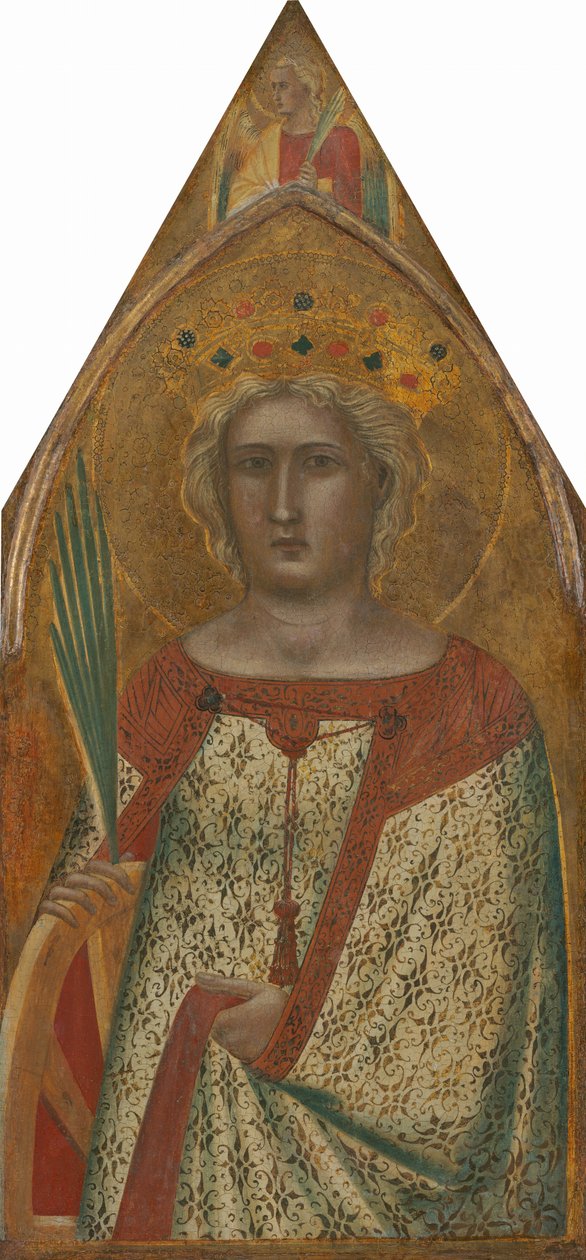 Święta Katarzyna Aleksandryjska z Aniołem [prawy panel] autorstwa Pietro Lorenzetti