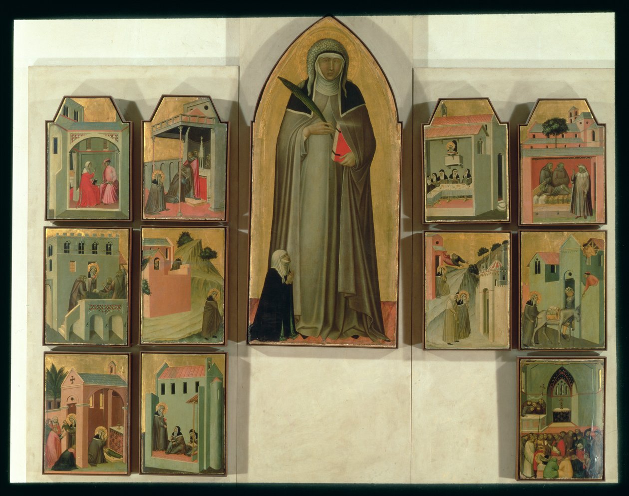 Sceny z życia błogosławionej pokory, ok. 1341 (tempera na desce) (szczegóły patrz 85685) autorstwa Pietro Lorenzetti