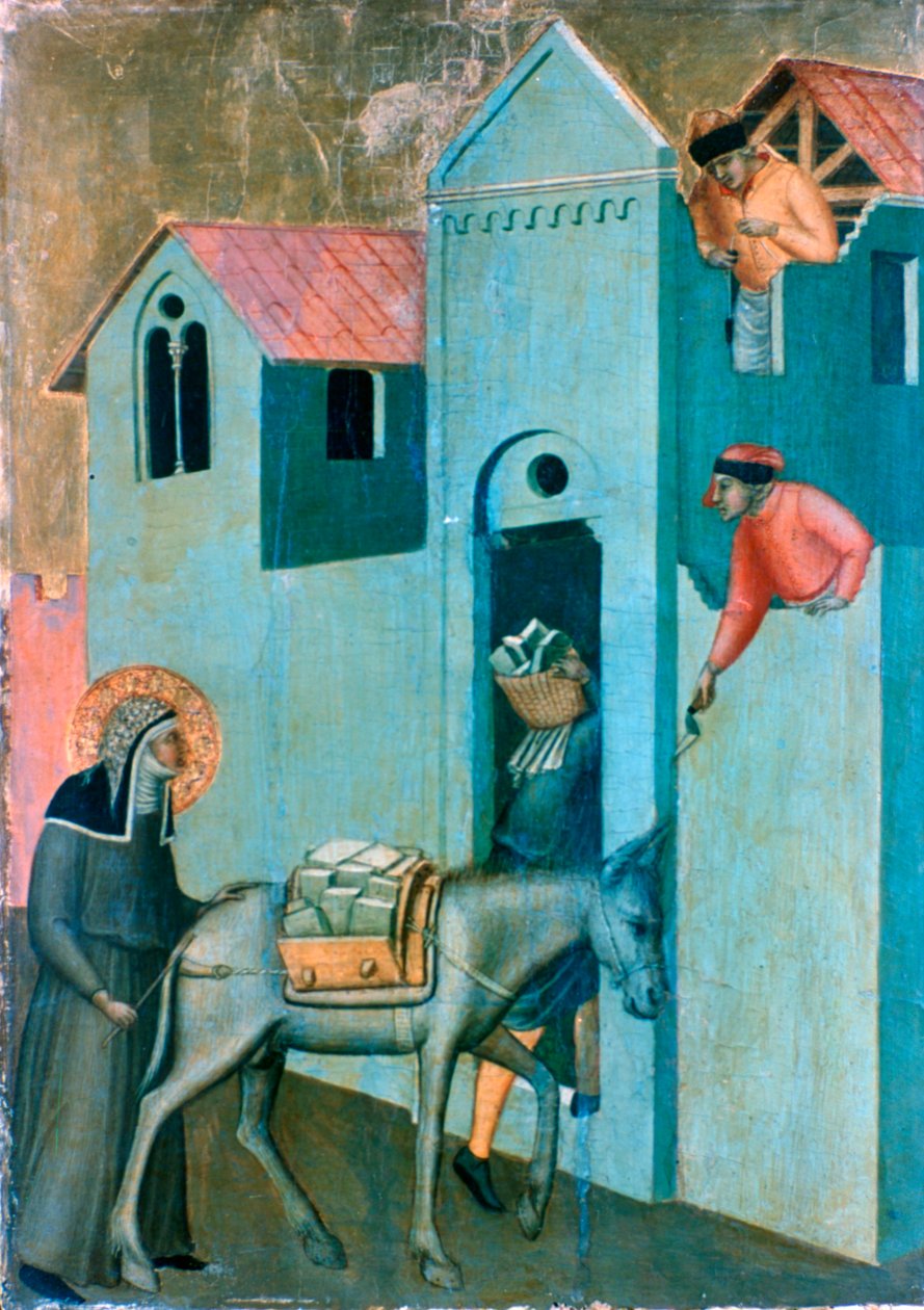 Błogosławiona pokora i jedenaście opowieści z jej życia, szczegół, ok. 1306-1348 autorstwa Pietro Lorenzetti