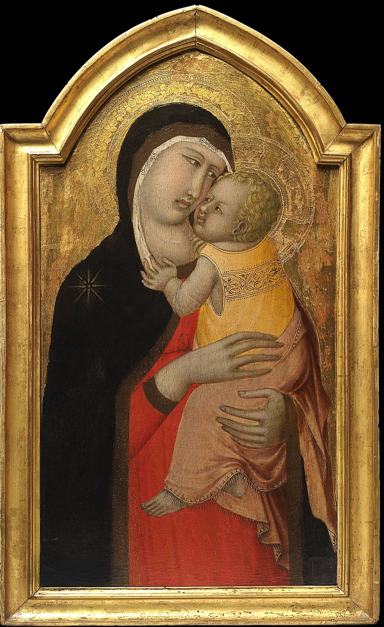 Dziewica i dziecko par Lorenzetti, Pietro (ok. 1300-ok. 1348). Tempera na panelu, Kolekcja prywatna autorstwa Pietro Lorenzetti