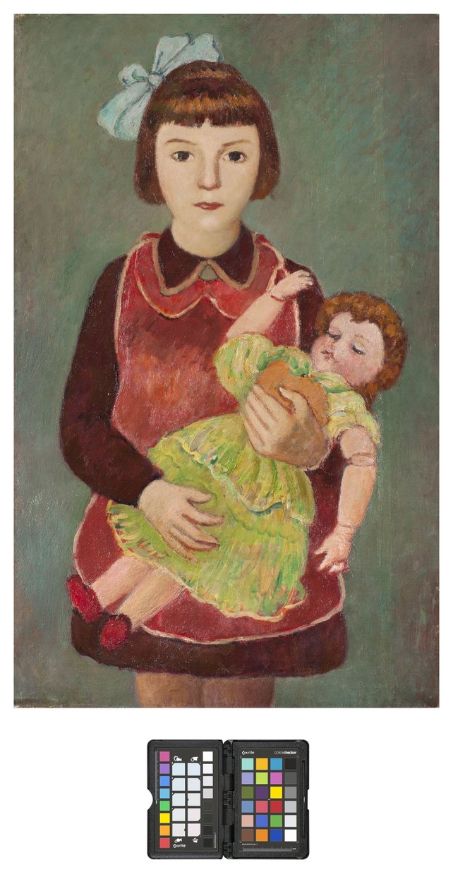 Młoda dziewczyna z lalką, 1928 autorstwa Pietro Marussig