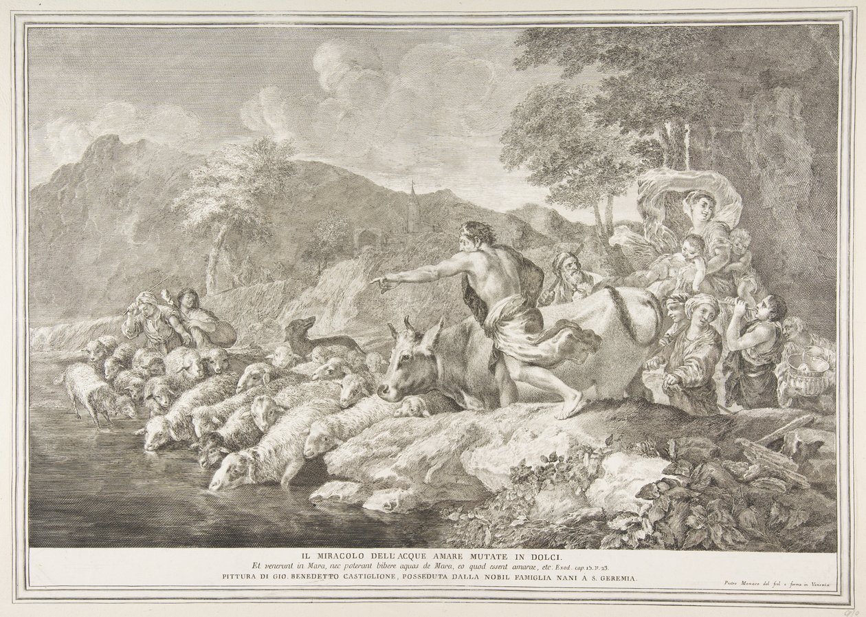 Cud gorzkiej wody sprawił, że Il Miracolo delle Acque Bare Mutate w Dol ..., 1743-63. autorstwa Pietro Monaco