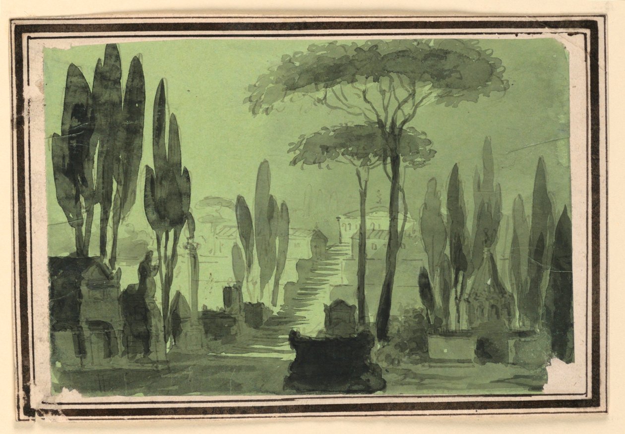 Scenografia, schody między grobowcami autorstwa Pietro Narducci