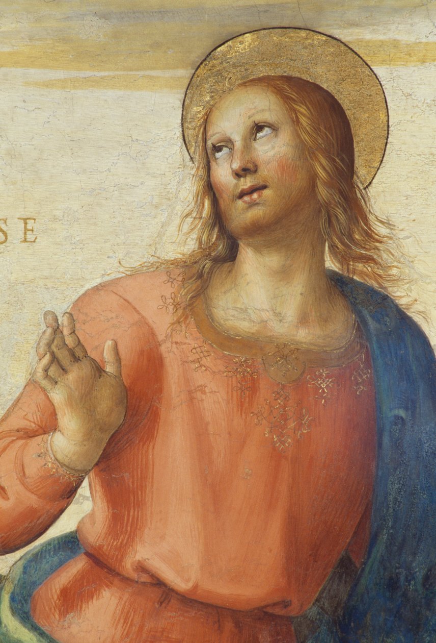 1496-1500, autorstwa Perugino (około 1450-1523), fresk, Sala Audiencyjna, Collegio del Cambio (Kolegium Zmian), Pałac Przeorów, Perugia, Umbria, Włochy autorstwa Pietro Perugino