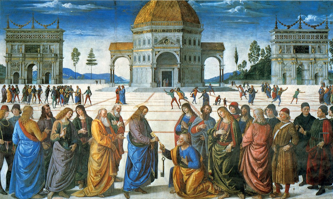 Dostarczenie kluczy do Świętego Piotra, 1481 autorstwa Pietro Perugino