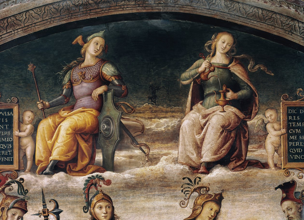 Męstwo i wstrzemięźliwość, detal (fresk autorstwa Pietro Perugino
