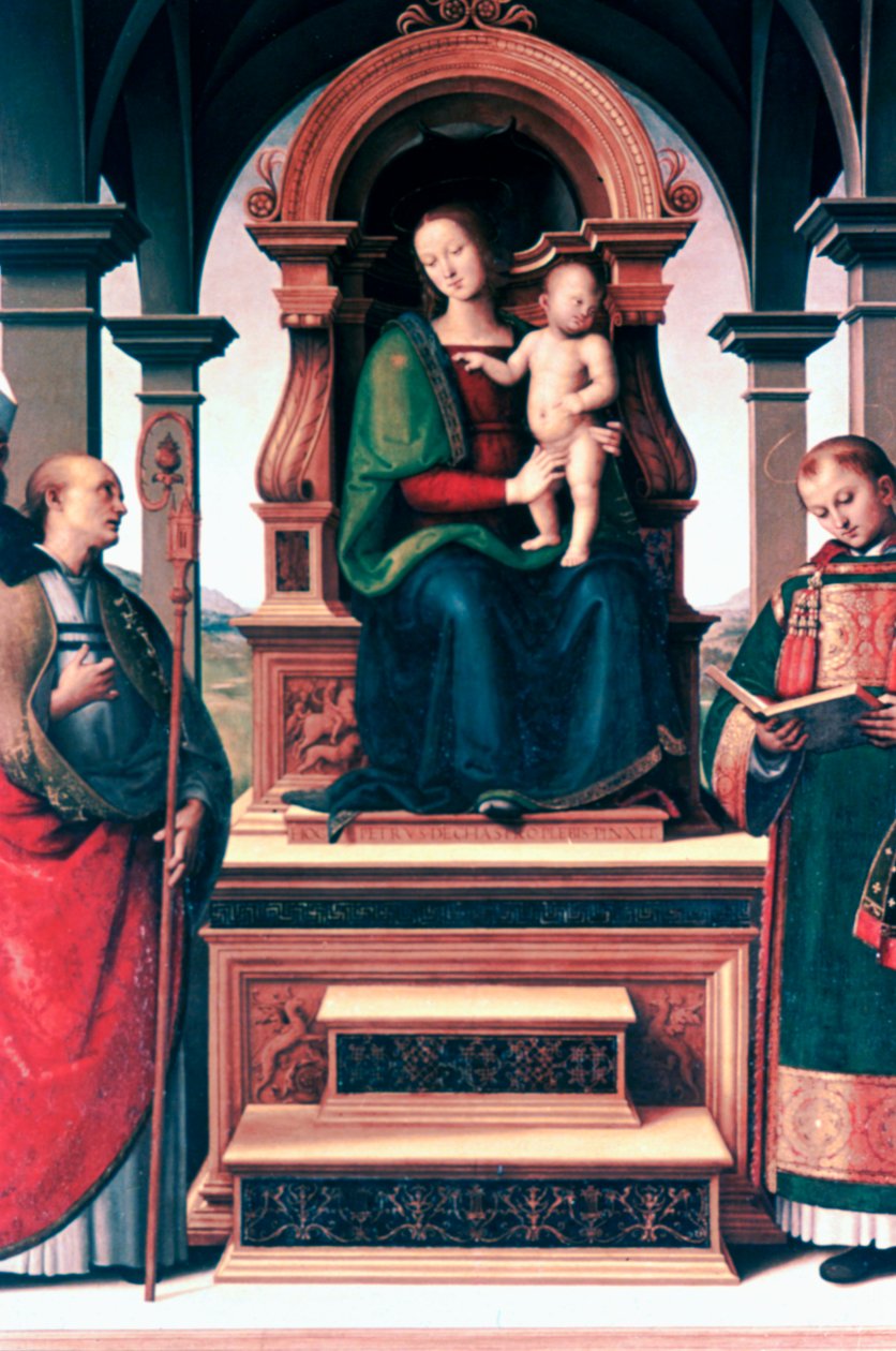 Madonna z Dzieciątkiem ze świętymi, c1470-1523 autorstwa Pietro Perugino