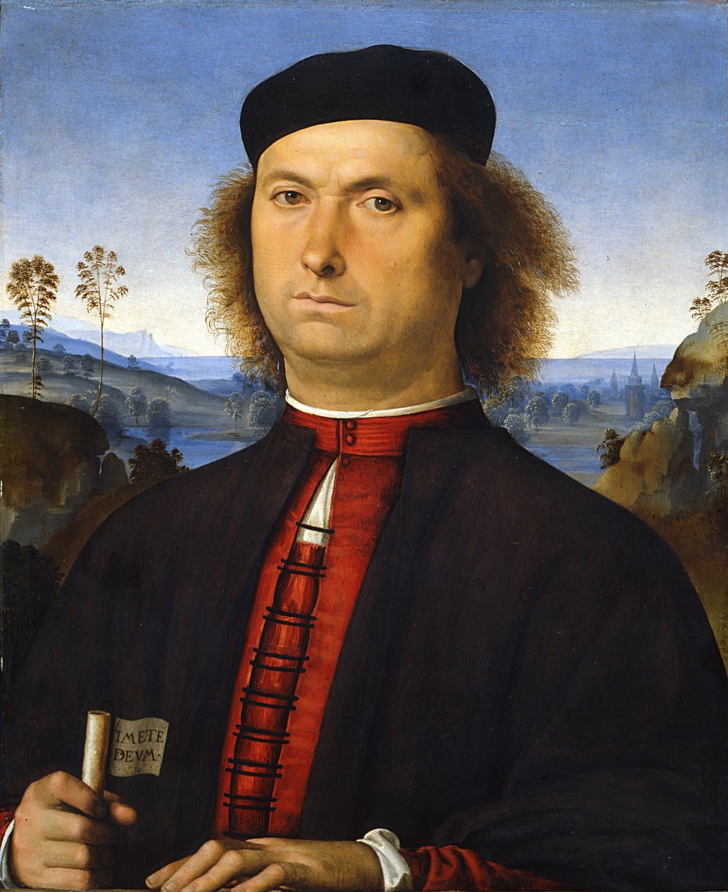 Portret Francesco delle Opere, 1494 autorstwa Pietro Perugino