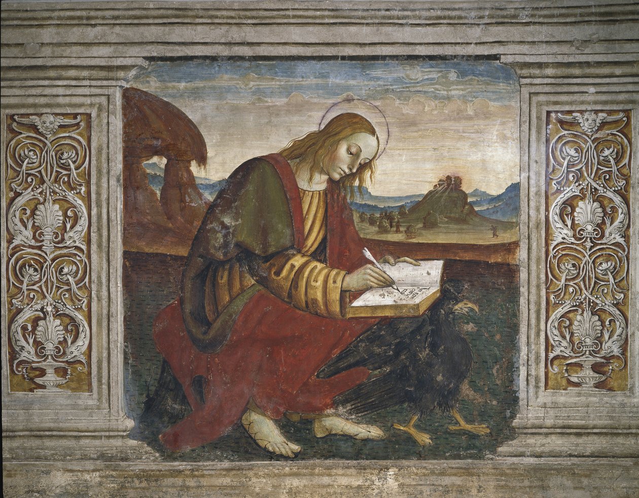 Św. Jan Ewangelista (Fresco autorstwa Pietro Perugino