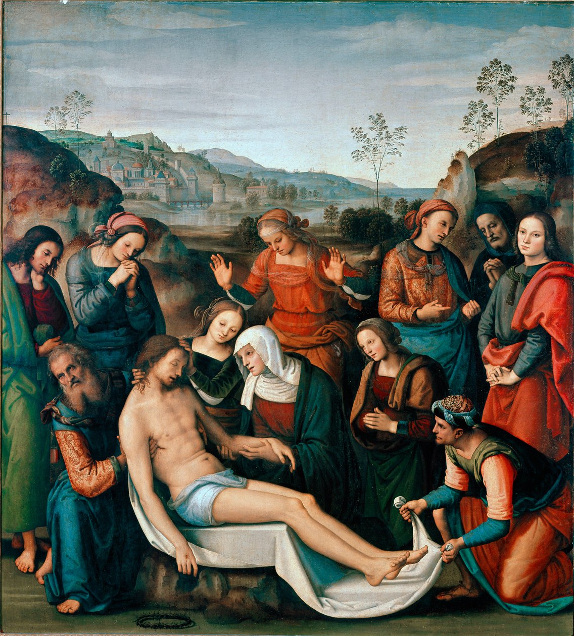 Złożenie lub lament nad śmiercią Chrystusa Malarstwo Pietro Vannucci dit il Perugino autorstwa Pietro Perugino
