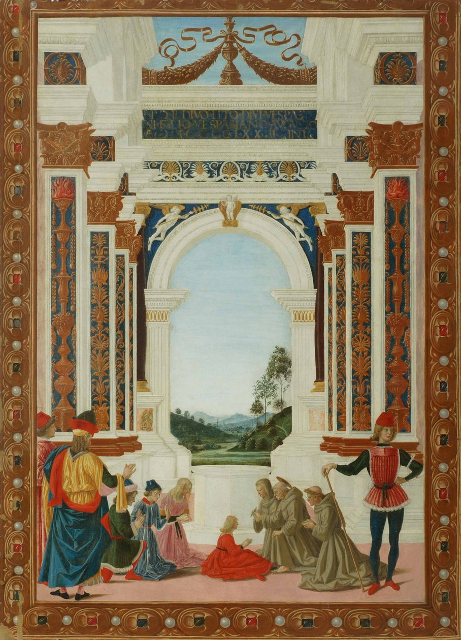 Cud uzdrowienia św. Bernarda, c. 1473 autorstwa Pietro Perugino