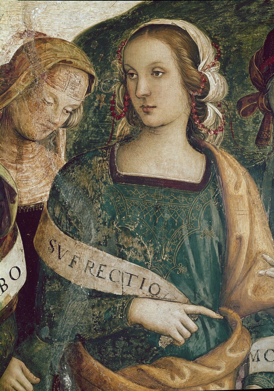 Perska Sybilla. Fragment Wiecznego Ojca otacza proroków i sybille (fresk autorstwa Pietro Perugino