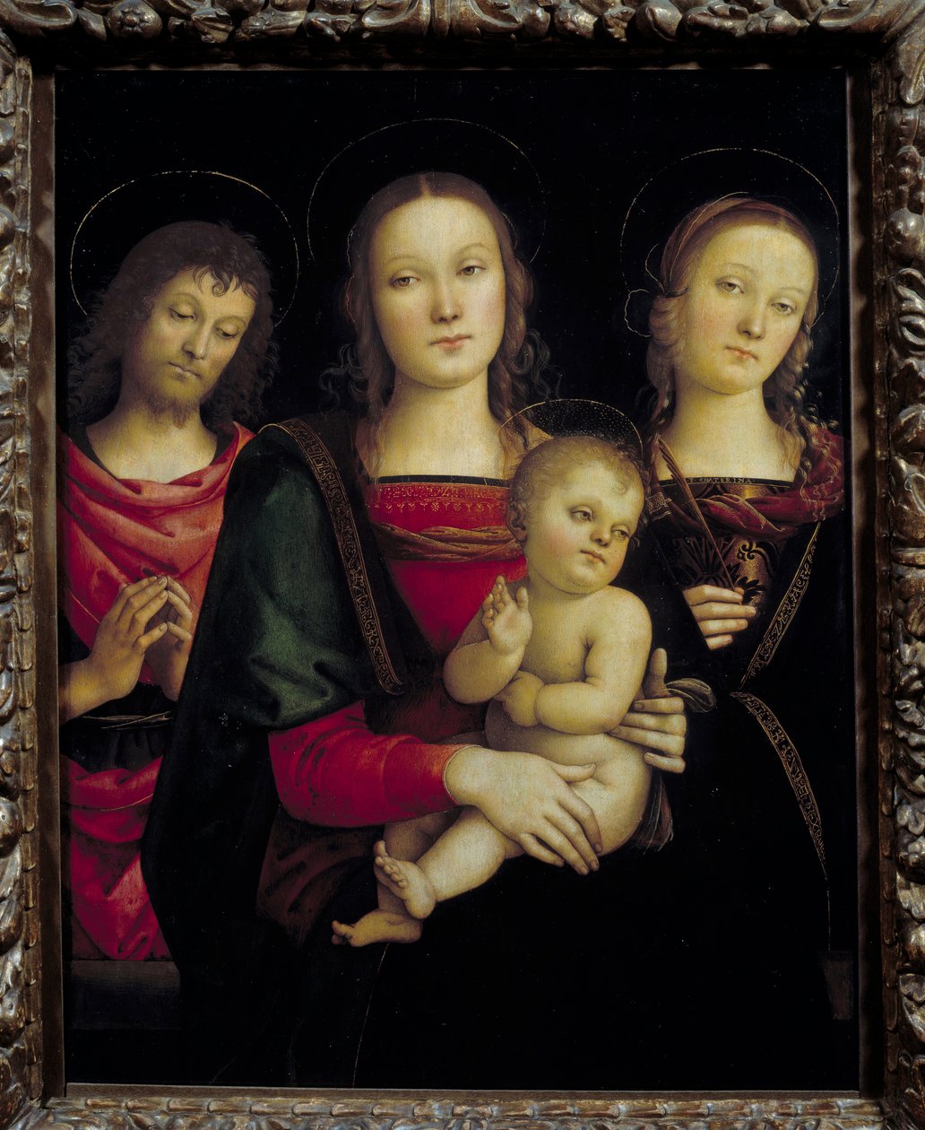 Dziewica z Dzieciątkiem w otoczeniu św. Jana Chrzciciela i św. Katarzyny Obraz Pietro Vannucci dit il Perugino (Le Perugin autorstwa Pietro Perugino