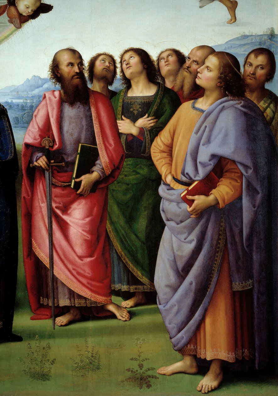 Wniebowstąpienie Chrystusa Szczegół przedstawiający apoterów. Obraz Pietro Vannucci dit il Perugino (Le Perugin autorstwa Pietro Perugino