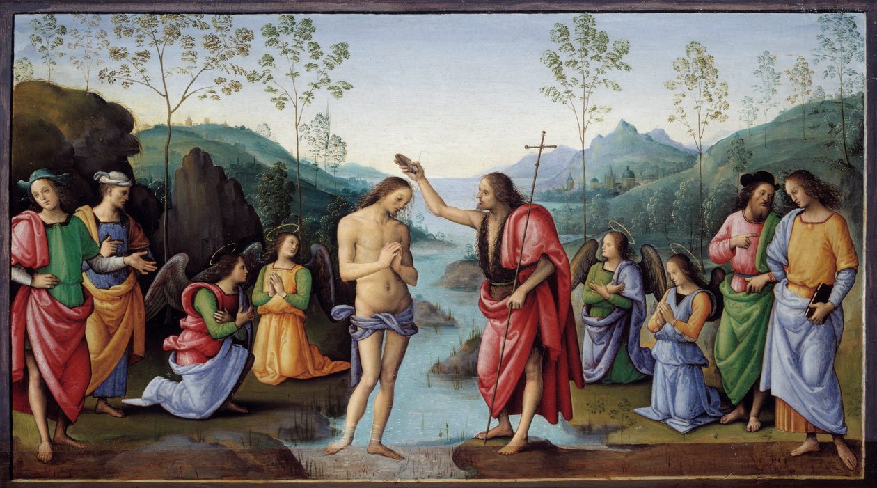 Chrzest Chrystusa Malarstwo Pietro Vannucci dit il Perugino (Perugin autorstwa Pietro Perugino