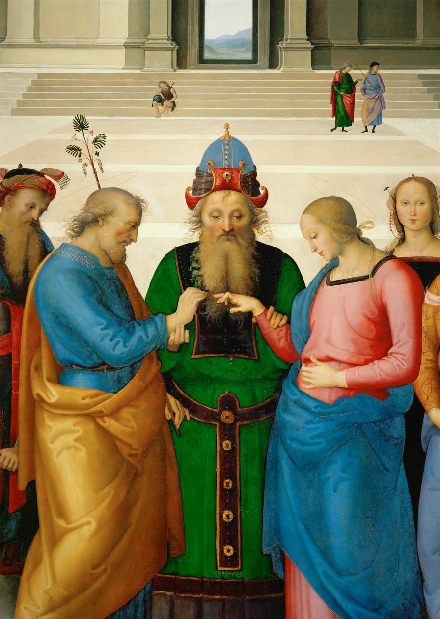 Zaślubiny Najświętszej Marii Panny (olej na drewnie) autorstwa Pietro Perugino