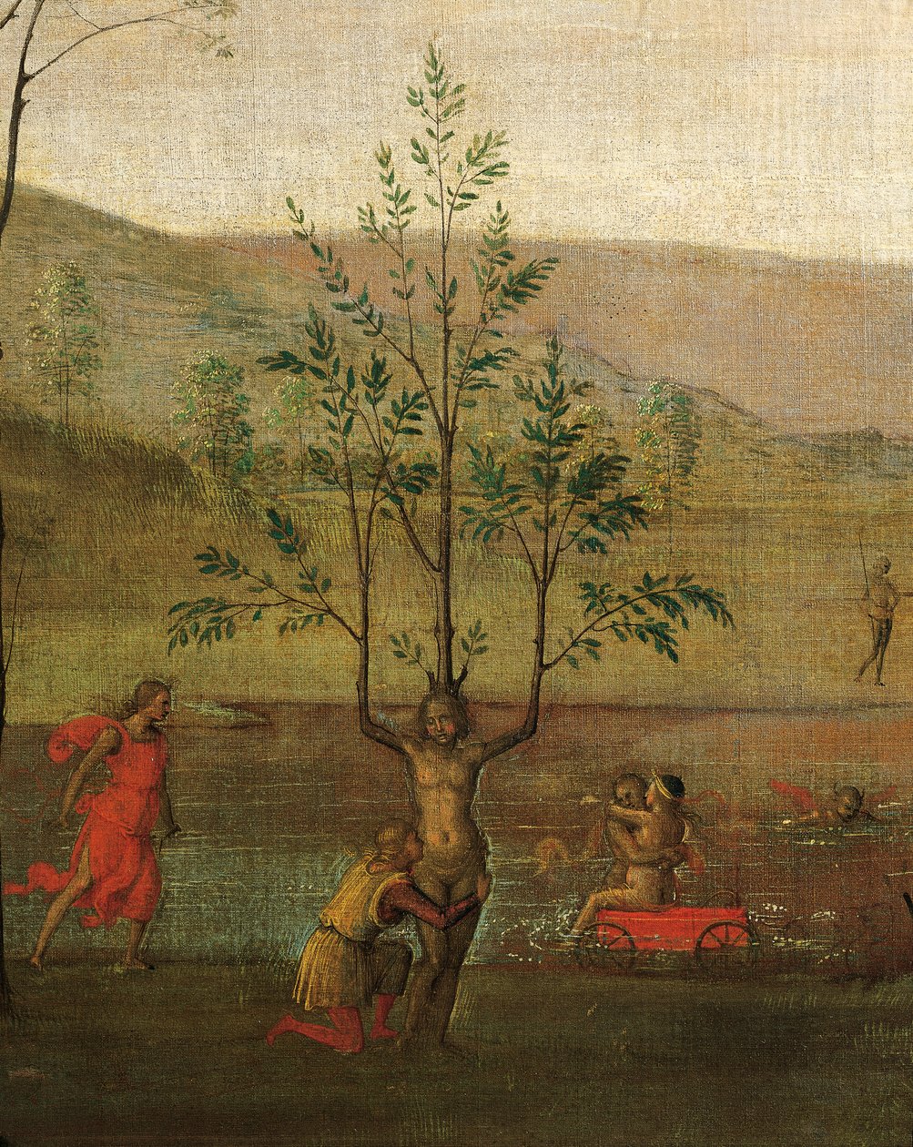 Kobieta na drzewie, detal Walka między miłością a czystością autorstwa Pietro Perugino