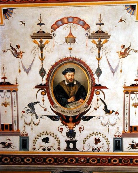 Portret Giuntalodiego, detal ze stropu Sala del Sindaco autorstwa Pietro Pezzati