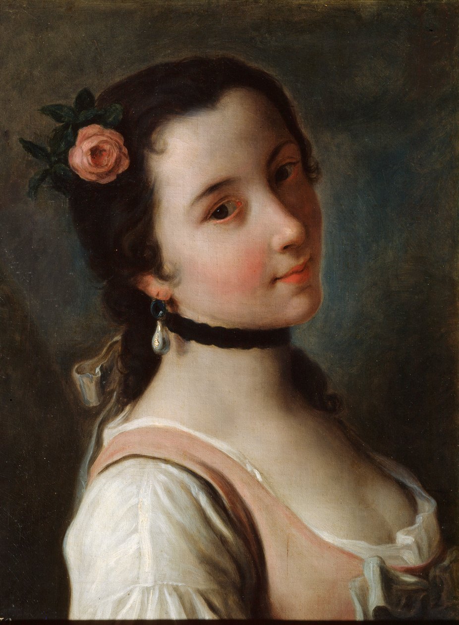 „Dziewczyna z różą”, połowa XVIII wieku autorstwa Pietro Antonio Rotari