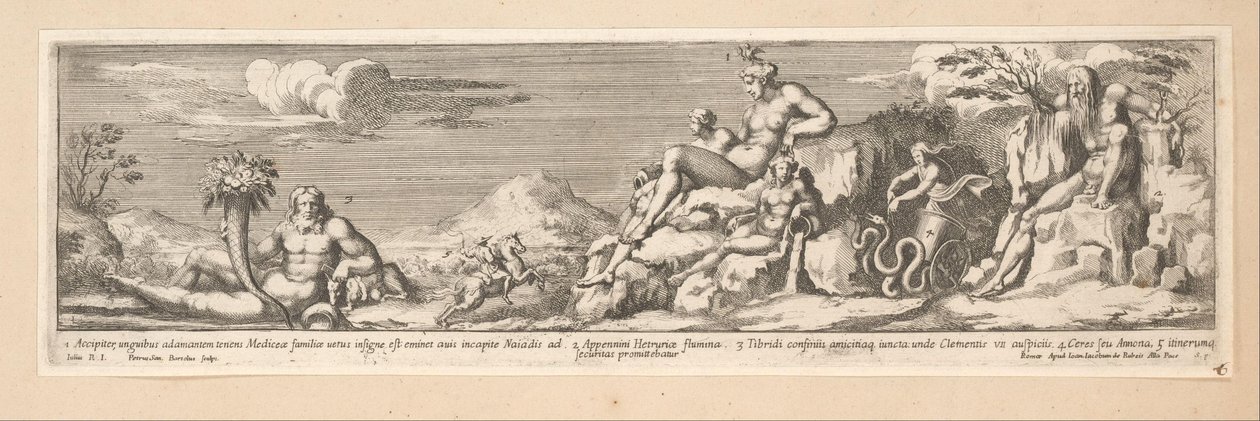 Alegoria trasy między Rzymem a Florencją Historia cesarza Konstantyna (tytuł serii) autorstwa Pietro Sante Bartoli