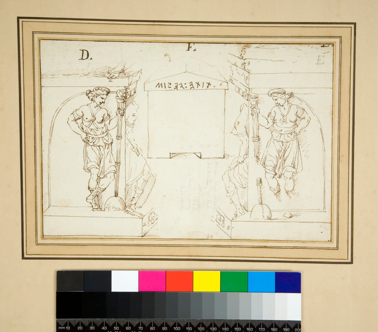 Urna Etruska (pióro i atrament) autorstwa Pietro Santi Bartoli