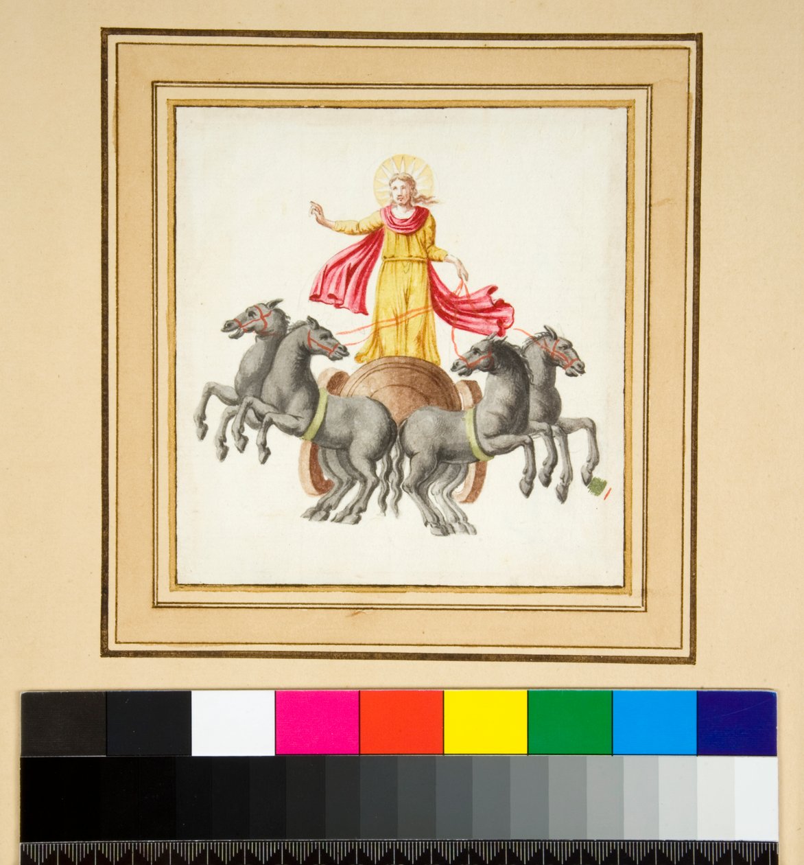 Kopia mozaiki w Vigna Moroni (czarna kreda, niektóre z piórem i brązowym tuszem. zabarwione akwarelą) autorstwa Pietro Santi Bartoli