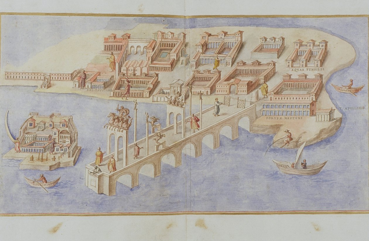 MS Gen 1496 Scena portowa, 1674 autorstwa Pietro Santi Bartoli