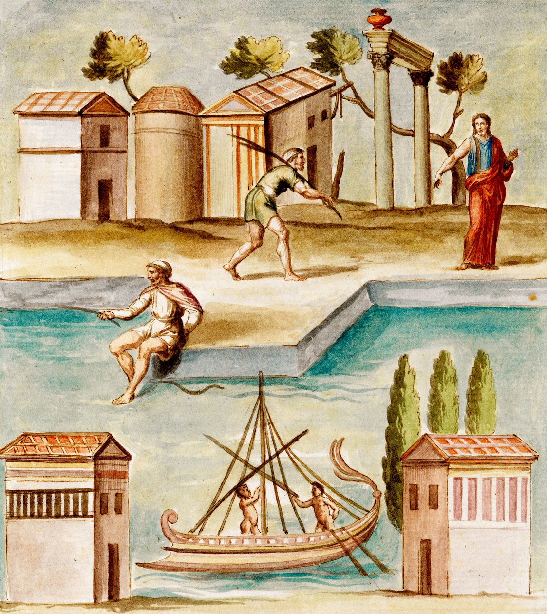 MS Gen 1496 Scena portowa, 1674 autorstwa Pietro Santi Bartoli