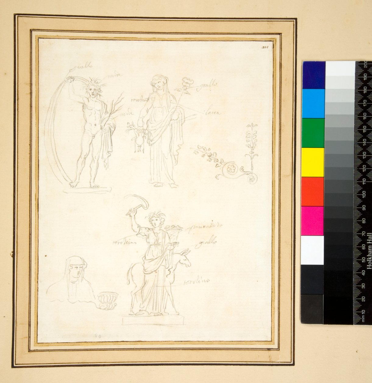 Szkic trzech postaci (ołówek) autorstwa Pietro Santi Bartoli