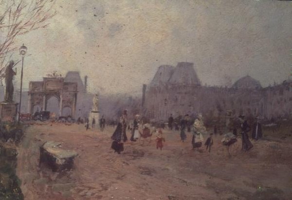 Widok na Ogrody Tuileries, Paryż autorstwa Pietro Scoppetta