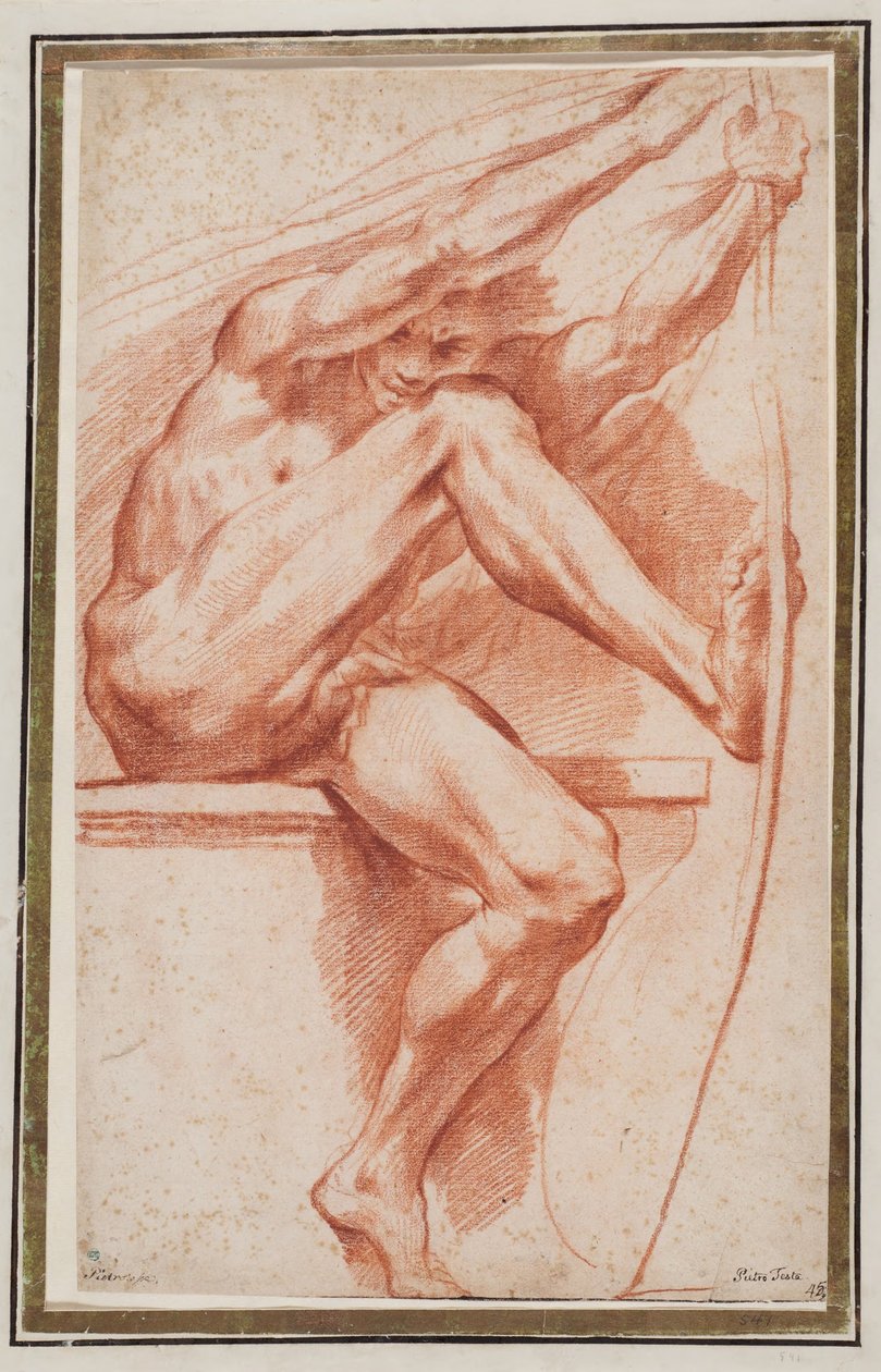 Studie für die Figur des Apollo in "Sommer" autorstwa Pietro Testa