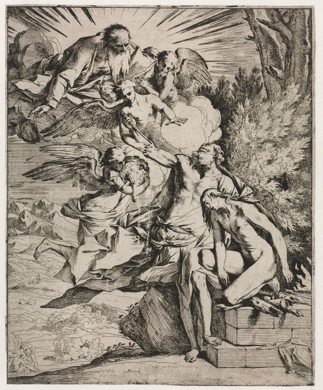 Ofiara Abrahama, ca. 1645-50. autorstwa Pietro Testa