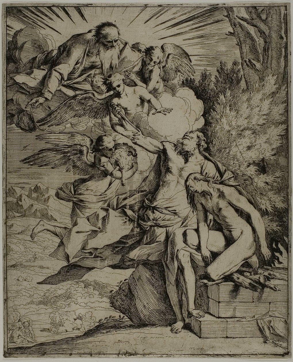 Ofiara Izaaka autorstwa Pietro Testa