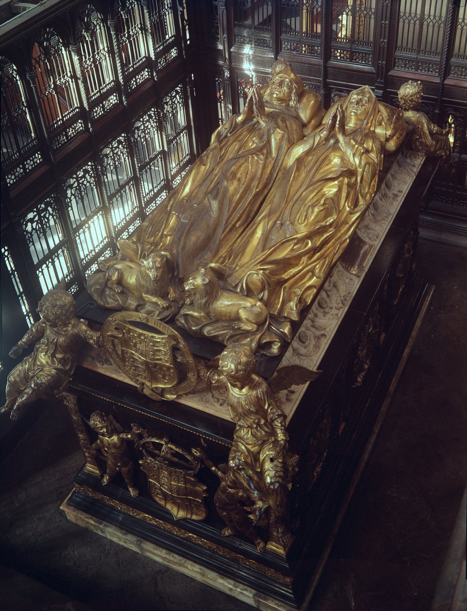 Grób Henryka VII (1457-1509) i jego żony Elżbiety York, 1518 (brąz) autorstwa Pietro Torrigiano