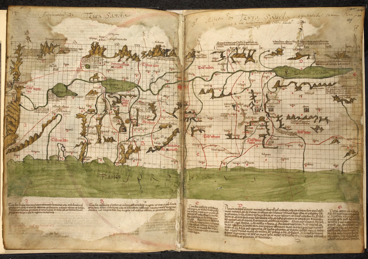 Mapa Ziemi Świętej. autorstwa Pietro Vesconte